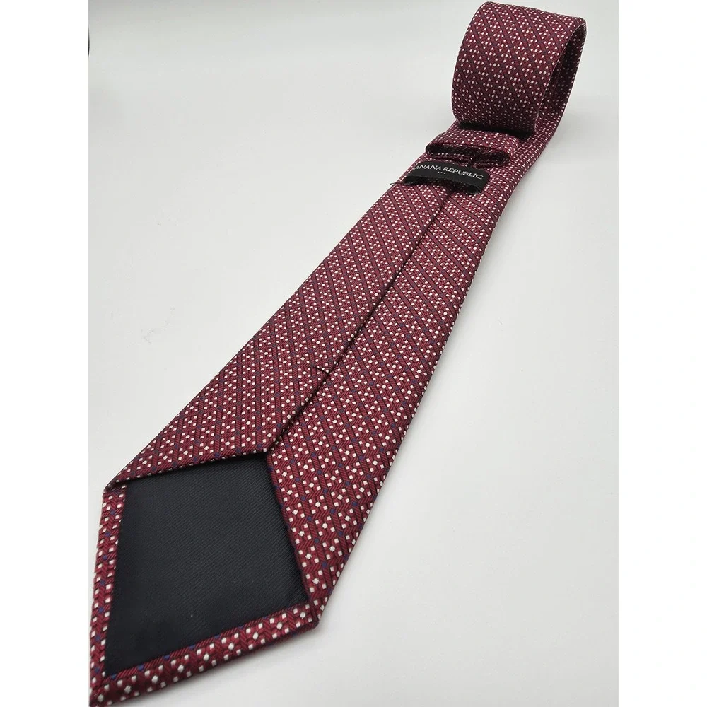 Banana Republic Red White Blue Geometric Tie 58